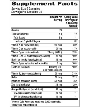 Centrum Prenatal Multivitamin Gummies with DHA and Folic Acid - 60 Count, Mixed Berry & Orange Flavors, 30 Day Supply - Buy Online on GoSupps.com