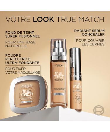  L'Oreal Paris L'Or al Paris True Match Foundation - 3N - Natural Coverage Foundation with Hyaluronic Acid and SPF 16 - 30 ml - Vegan - Buy Online on GoSupps.com