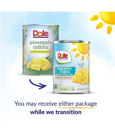Dole Canned Pineapple Tidbits in 100% Fruit Juice 20 Oz - Pack of 12 | Buy Online Now! - Buy Online on GoSupps.com