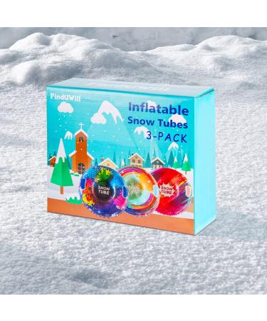 FindUWill 3 Pack Snow Tubes Sleds for Kids - 35'' Inflatable Sleds with Thicker Bottom - Family Winter Outdoor Sports Toys (Set of 3) - Buy Online on GoSupps.com
