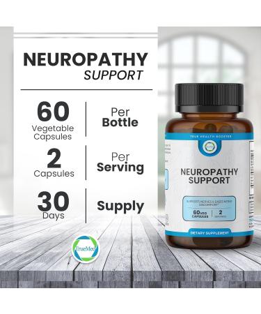 Neuropathy Support Neuro and Nerve Health Supplement with Vitamin D3 B6 B12 Acetyl-L-Carnitine Alpha-Lipoic Acid and Benfotiamine Supports Feet Nerve Function 60 Vegetable Capsules - Buy Online on GoSupps.com