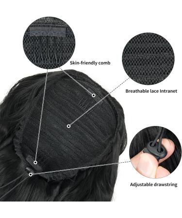 Hair Extensions for Women 26 inch Black Ponytail Extension Drawstring Ponytail for Black Women Long Wavy Pony Tails Hair Extensions Synthetic Hair Extensions Ponytail for Daily Use (Color: Black) #1b - Buy Online on GoSupps.com