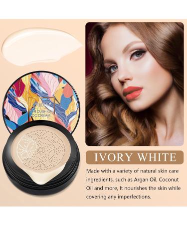 Whalegrass Air Cushion Cc Cream Mushroom Head Air Cushion Cc Cream Moisturizing & Concealer 2 in 1 Makeup Long Lasting Matte Easy to Apply Even Skin Tone Makeup Base Foundation (Ivory White) - Buy Online on GoSupps.com