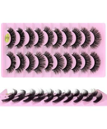 False Eyelashes 7D Mink Lashes - 10 Pairs Dramatic Curly Fluffy Thick Fake Eyelashes - Buy Online on GoSupps.com