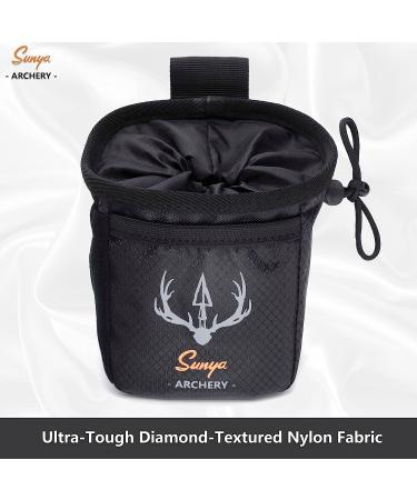 SUNYA Archery Bow Release Pouch | Finger Tab Bag - Multiple Pockets for Archery Accessories | Fits Arrow Quiver Belt - Quick Drawstring Closure (Black) - Buy Online on GoSupps.com