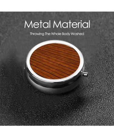 Brown Wood Pattern Pill Box - 3 Compartment Portable Organizer for Travel - Buy Online on GoSupps.com