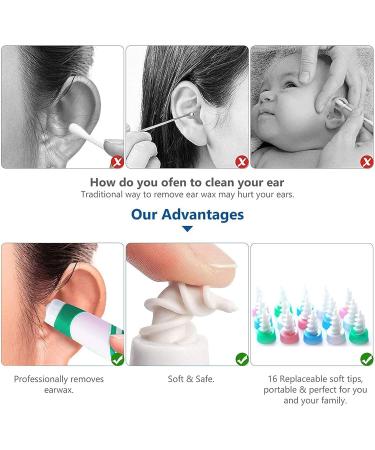 17 pcs Ear Wax Removal Kit | Reusable Ear Cleaner with Soft Silicone Spiral Tips for Adults & Children - Buy Online on GoSupps.com