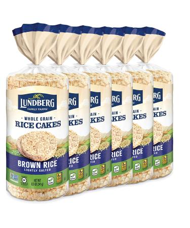 Lundberg Brown Rice Cakes - Lightly Salted  Gluten-Free  Vegan - 8.5 oz (Pack of 6) | Healthy Snack Option - Buy Online on GoSupps.com