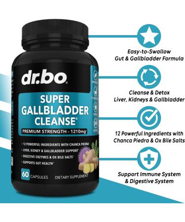 Gallbladder Supplements Cleanse Formula | Keto Digestive Enzymes & Ox Bile for Gallstone Dissolver | Chanca Piedra & Betaine HCL Detox Support - Buy Online on GoSupps.com