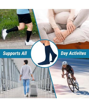 360 RELIEF - Flight Compression Socks Supports | Blood Circulation Travel Work XXL Blue+Grey - Buy Online on GoSupps.com