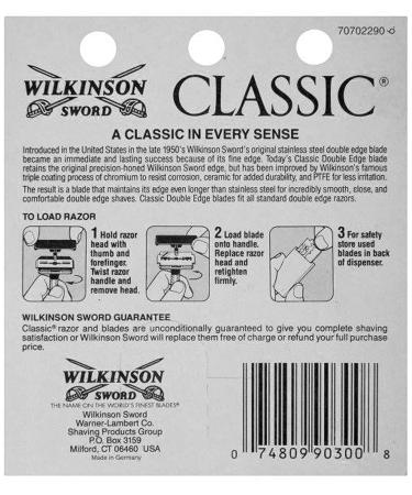 Wilkinson Sword Classic Double Edge Razor Blades (Pack of 2) - Smooth, Close Shave - Buy Online on GoSupps.com