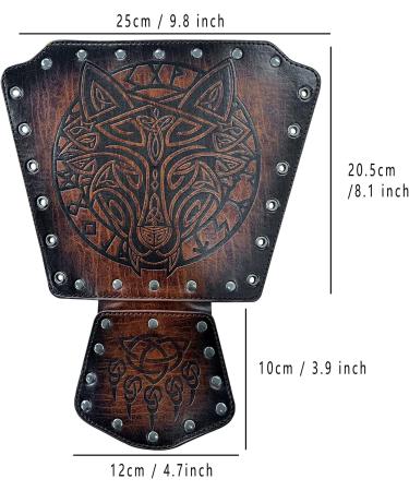 HiiFeuer Viking Fenrir Gauntlet | Medieval Faux Leather Arm Armor & Knight's Bracer for LARP Halloween Costume - Brown B - Buy Online on GoSupps.com