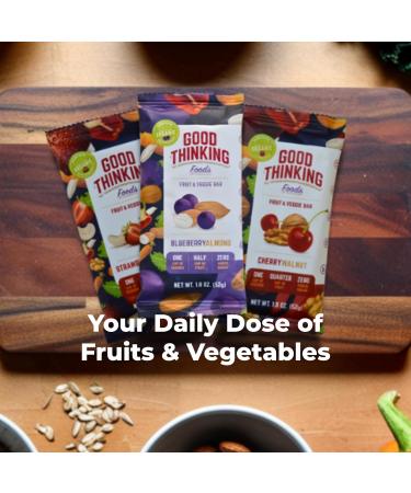 Good Thinking Foods Fruit & Veggie Bars - Variety Pack | Mediterranean Diet Snack Vegan Organic Fruit Real Vegetables High Fiber (12g) Healthy Fats Antioxidants No Added Sugar Great Tasting - Buy Online on GoSupps.com