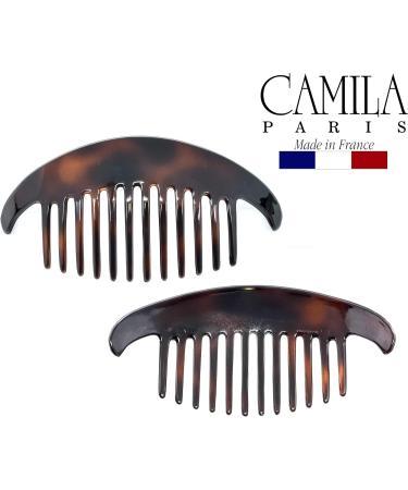 Camila Paris CP2430/2 French Hair Side Combs Tortoise Shell Interlocking Combs French Twist Hair Combs Strong Hold Hair Clips for Women Bun Chignon Up-Do Styling Girls Hair Accessories Made in France - Buy Online on GoSupps.com