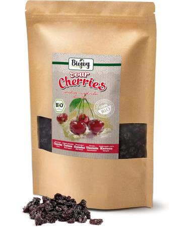 Biojoy Organic dried morello cherries (1 kg) whole without stones and sulfur - Buy Online on GoSupps.com