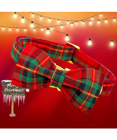 Lionheart Glory Christmas Checkered Dog Collar & Shoe Collar - Adjustable Comfortable Bowtie for Medium Dogs - Red-Green Checkered (1 Pack) - Buy Online on GoSupps.com