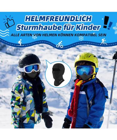 ICOCOPRO Children's Storm Hood Winter Balaclava | Warm Windproof Ski Mask for Girls - Black One Size - Buy Online on GoSupps.com