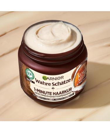 True Treasures 1-Minute Hair Treatment - Nourishing Coconut Milk & Macadamia Oil for Dry Hair | Vegan Formula | 340ml - Buy Online on GoSupps.com