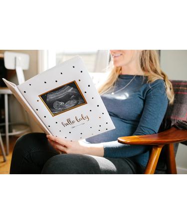 Pearhead First 5 Years Baby Memory Book - Gender-Neutral Baby Keepsake - Black and Gold Polka Dot Design - Perfect Gift for New Parents - Includes Hello Baby Sonogram Book - 1 Count - Buy Online on GoSupps.com