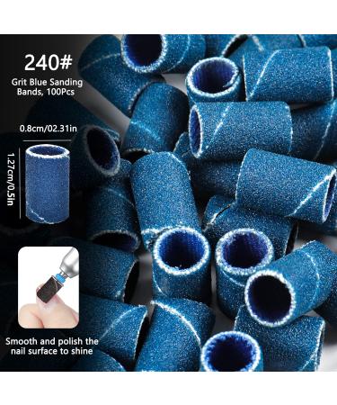 300pcs Nail Sanding Bands Manicure Drill Set with Box - #80#180#240 Grits Nail File Sanding Bands with 2Pcs Nail Drill Bits 3/32 Inch - Ideal for Manicure & Pedicure - Buy Online on GoSupps.com