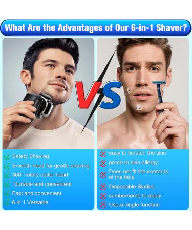 Head Shaver for Men - 9D Electric Razor IP67 Waterproof 6 in 1 Grooming Kit | Perfect Gift for Bald Heads - Buy Online on GoSupps.com