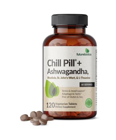 Futurebiotics Chill Pill + Ashwagandha Rhodiola St. John s Wort & L-Theanine - Non-GMO 120 Vegetarian Tablets 120 Count (Pack of 1)