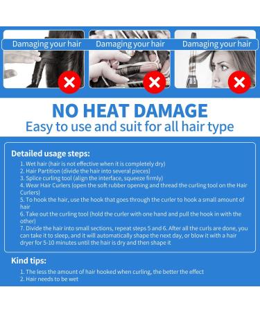 Heatless Curlers Kit - 28 Piece Spiral Curls Styling Set with Hooks - 11.8 Inch - Assorted Colors - Buy Online on GoSupps.com