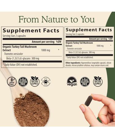 Real Mushrooms Turkey Tail for Humans & Pets - Bundle for Immune Support - Vegan Non-GMO Grain-Free Gluten-Free Mushroom Extract Capsules - Verified Levels of Beta-Glucans - Buy Online on GoSupps.com
