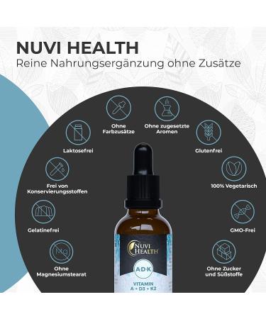 Premium Vitamin A D3 K2 Drops - 50ml | 99.7% All-Trans K2Vital | Highly Bioavailable Liquid Formula - Lab Tested Quality - Buy Online on GoSupps.com