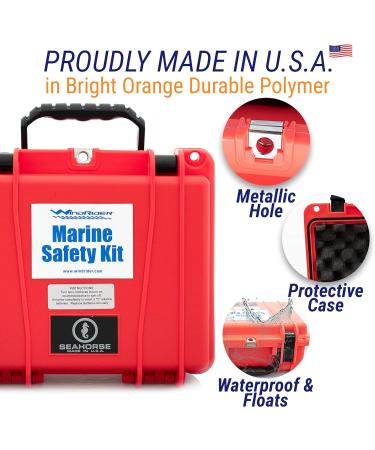 USCG Boating Safety Kit | Electronic Flare, First Aid, Whistle, Multi Tool | Waterproof Case | Plastic - Buy Online on GoSupps.com