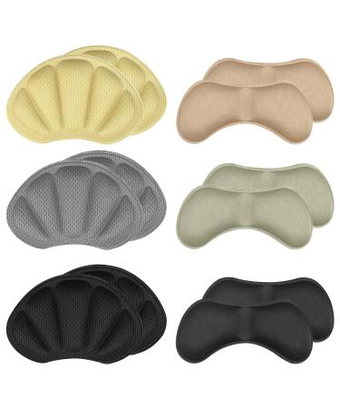6 pairs of heel cushions for too large shoes heel holder heel shoe cushion anti-bubbles thick shoe inserts against slipping out and rubbing heel protection for shoes 2schwarz2Grau2 color