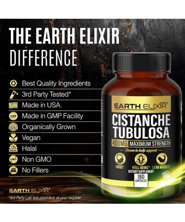 Cistanche Tubulosa 400 mg (180 Capsules) - 3 Months Supply Pure No Fillers 3rd Party Tested Nootropic Supplement - Made in USA - Buy Online on GoSupps.com