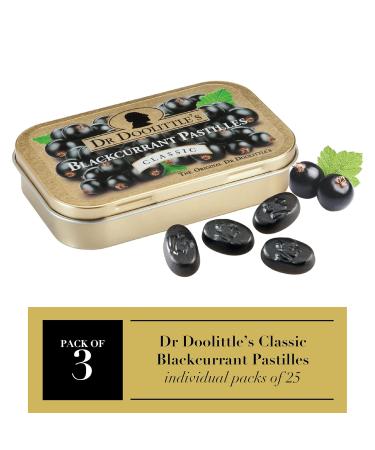 DOOLITTLE Dr Classic Soft Fruit Pastilles for Voice and Throat Blackcurrant Flavor 2.12 Ounce Tin Approximately 25 Count Package 3 Pack - Buy Online on GoSupps.com