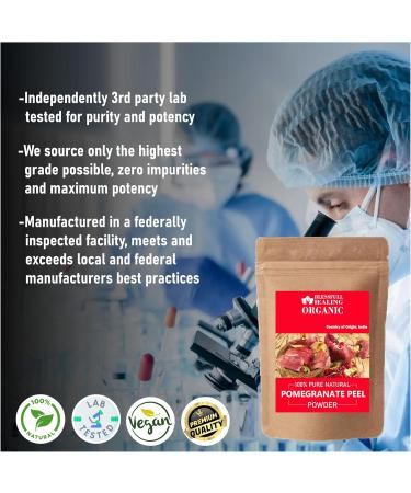 Organic Pomegranate Peel Powder 100% Pure Natural 100 Gram / 3.52 oz 3.53 Ounce (Pack of 1) - Buy Online on GoSupps.com