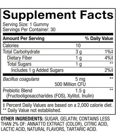 Probiotics and Prebiotics Gummies Peach 30 Gummies for Women and Men Probiotic Prebiotic Fiber Supplement Daily Adult Gummy Pre and Probiotics - Buy Online on GoSupps.com
