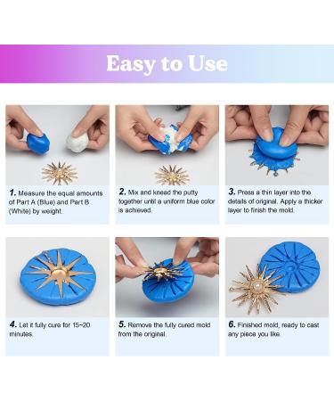 LET'S RESIN 1LB Silicone Putty Mold Making Kit - Non-Toxic & Flexible | Easy 1:1 Mixing Ratio for Reusable Resin & Soap Molds - Buy Online on GoSupps.com