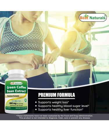 Best Naturals Green Coffee Bean Extract 800mg - 120 Vcaps - 100% Pure & Natural - Buy Online on GoSupps.com
