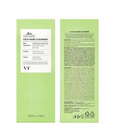 VT COSMETICS CICA Mask Cleanser 2-in-1 Facial Wash Non-Drying Clay Mask Gentle Pore Care Exfoliating Hydrating Centella Asiatica for Acne-Prone & Sensitive Skin Korean Skincare (4.05 fl. oz) - Buy Online on GoSupps.com