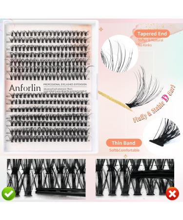 Buy 30D+40D Eyelash Extension Kit - 280PCS Cluster Lashes Bond & Seal Tweezers | DIY Wispy Individual Lashes by Anforlin - Buy Online on GoSupps.com
