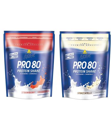 inkospor Inkospor Active Protteinshake Pro Strawberry/Stracciatella 1 kg Pack of 2 Bags of 80 x 500 g Bags