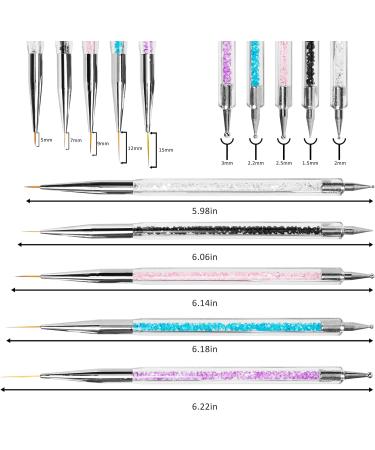 HOMEREVEL 5Pcs Nail Art Brush Set for Stunning Designs and Fine Detailing - Ideal for Salons and DIY Nail Art - Buy Online on GoSupps.com