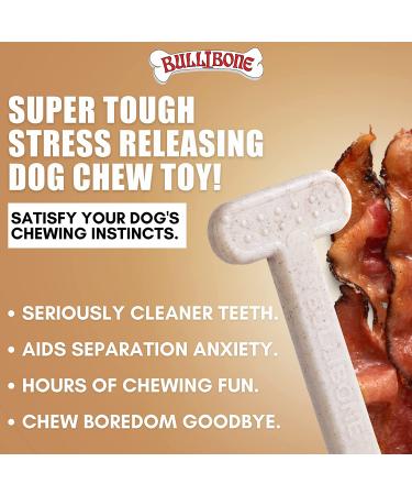 Bullibone Large Bacon Nylon Dog Chew Toy (2 Pack) - Promotes Dental Health, Easy Grip Design, Infused with Delicious Flavor - Buy Online on GoSupps.com