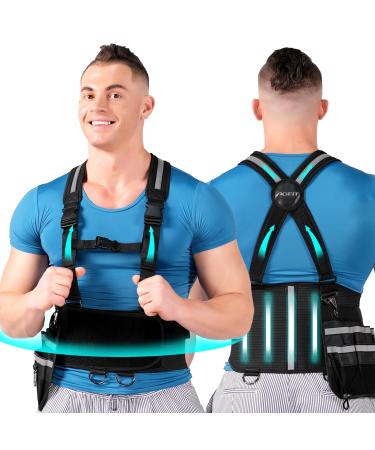 Back Brace for Lower Back Pain Relief Back Brace Men and Women for Heavy Lifting Lower Back Support Belt with Removable Suspenders-Adjustable Back Belt for Workout Moving and Warehouse Job SIZE M Medium Black