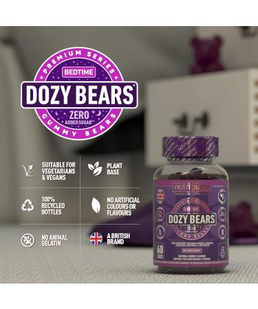 DOZYBEARS 60 Vegan Gummy Bears | Mixed Berry Flavour with 5-HTP & Vitamins | Chamomile & Lemon Balm | Support Rest & Sleep | Adults & Kids 12 - Buy Online on GoSupps.com