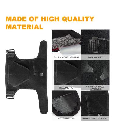 Heated Shoulder Brace with Adjustable Heat Settings for Pain Relief - Compression Sleeve Wrap for Rotator Cuff - Men Women Black - Buy Online on GoSupps.com