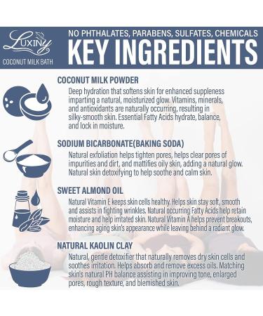Luxiny Vegan Milk Bath Soak - Coconut Milk & Almond Oil - 8 oz (Blueberry Muffin) - Buy Online on GoSupps.com