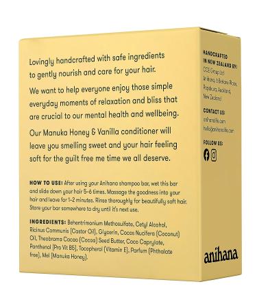 ANIHANA Manuka Honey & Vanilla Conditioner Bar - 2.1 oz (Up to 80 Uses) | Softening Hair Conditioner for Thin to Thick Hair - Buy Online on GoSupps.com
