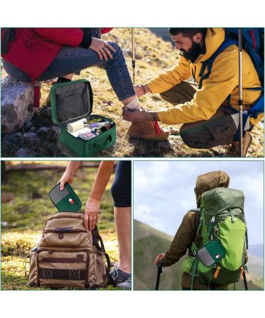 Wugu Portable Medication Bag - 2 Piece Tablet Box Moisture-Resistant Travel Pharmacy Bag for School Camping & Hiking - Green - Buy Online on GoSupps.com