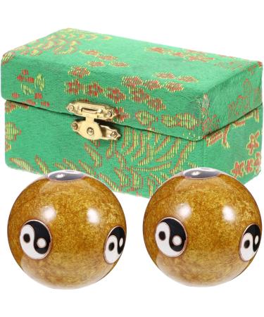 Gleavi 10 STK Metal Massage Balls - Hand & Foot Stress Relief Ball Set for Adults | Massage Globe Hand Roller Balls in Brocade Box - Buy Online on GoSupps.com