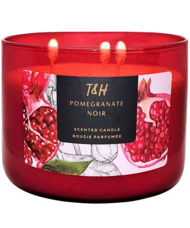 Pomegranate Noir 3-Wick Scented Candle with Strawberry & Vanilla | Highly Scented Natural Soy Candle for Home & Office | Aromatherapy Stress Relief Candle | Luxury Fall Gift for Women & Men